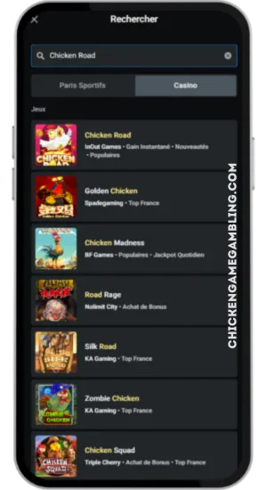 Rechercher Chicken Road dans le casino